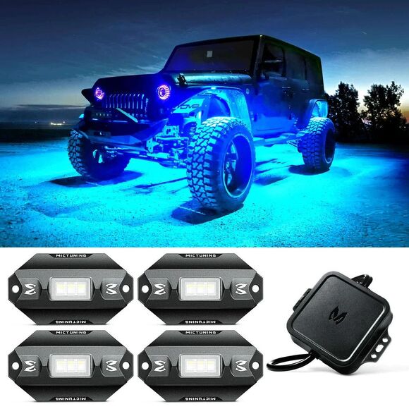 LED Rock LightC1 4 Pods MULTICOLOR Underglow Offroad Lighting Kits 4 Car Truck - Picture 1 of 8